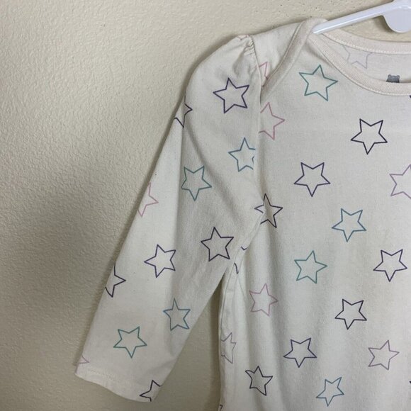 Baby Gap Long Sleeve Bodysuit Ivory Star Print Organic Cotton Girls 18-24 Months - Picture 5 of 10
